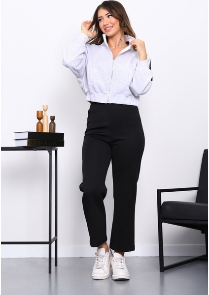 Gri Fermuarlı Üç Iplik Sweat Hırka fiyatları