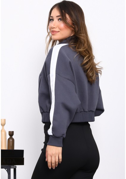 Antrasit Fermuarlı Üç Iplik Sweat Hırka fırsatları