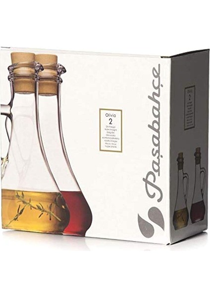 80108-2&APOS;LI Set Yağ ve Sirke Şişesi, Plastik Mantarlı, Olivia Toskana, Sirke Sürahisi ve Yağ Sürahisi, 2&apos;li Set