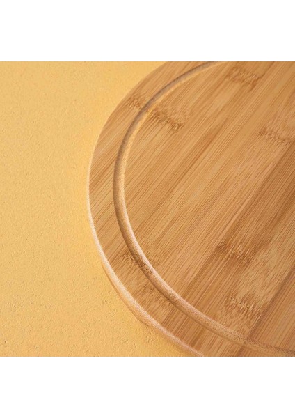 Bambu 30 cm Yuvarlak Pasta Pizza Bambu Servis Sunum Tabağı Kahvaltılık