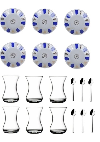 18 Parça Kahveci Çay Tabağı ve Bardağı Takımı Seti