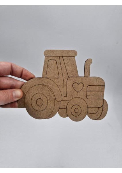Renkli Ahşap Traktörler, Sanat ve Boyama Etkinliği, 15X11 Cm, 10 Adet fiyatları