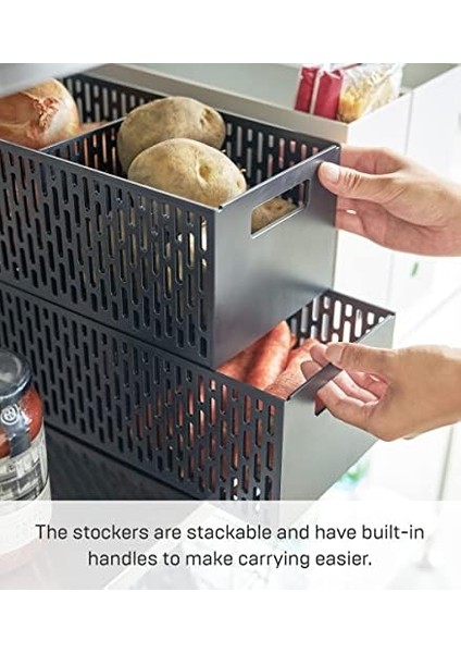 5021 Tower Sebze Sepeti, Minimalist Tasarım, Abs Reçine, Siyah, 15,3 x 32 x 12,2 cm (U x G x Y) modelleri