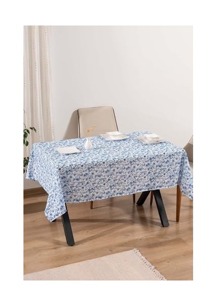 Mavi Çiçekli Masa Örtüsü, Sofra Bezi, Piknik Örtüsü Mavi 140 x 200 RIVA00112-R0023 fiyatları