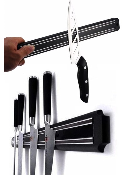 Mıknatıslı Paslanmaz Duvar Bıçak Askısı Standı 55 cm