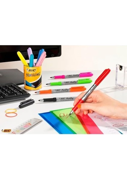 Intensity Permanent Kalıcı Markör 24&apos;lü Kutu, 24 Canlı Renk, Kauçuk Tutaç, Hızlı Kuruma, Hafif Koku modelleri