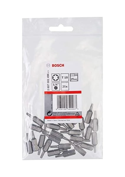 Tornavida Ucu Ekstra Sert, T25, 25 Mm, 10&apos;lu Paket, 2607001616 modelleri