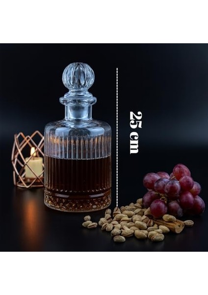 1.5 Litre Çizgili Desenli Cam Sürahi Karaf – Kapaklı, 25 Cm, Şık ve Dayanıklı, Su ve Meyve Suyu Şişesi fiyatları