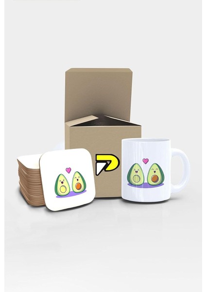 Aşk Sevgili Tasarımlı Baskılı Kupa Bardak Seti, Eğlenceli Özel Hediye Mug