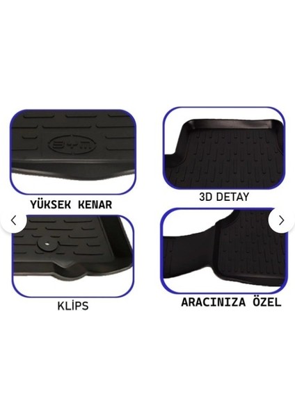 Skoda Yeti 2009-2017 3D Paspas Siyah Araca Özel Oto Paspas – %100 Uyum Garantisi modelleri