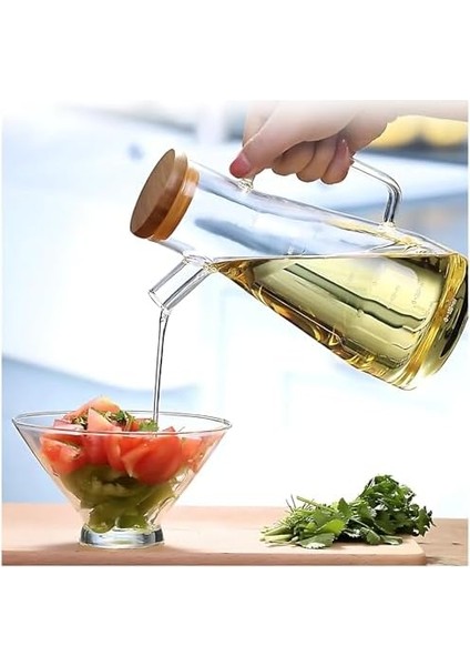 Bambu Kapaklı Borosilikat Cam Yağdanlık - 900 Ml, Dayanıklı Vakumlu Kapaklı Cam Yağdanlık ve Sirkelik, Mutfak Kullanımı Için fiyatları
