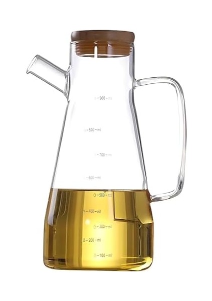 Bambu Kapaklı Borosilikat Cam Yağdanlık - 900 Ml, Dayanıklı Vakumlu Kapaklı Cam Yağdanlık ve Sirkelik, Mutfak Kullanımı Için modelleri