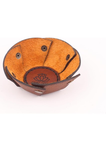 Deri El Yapımı Deri Kahverengi Çerez Kasesi-1 Adet fiyatları