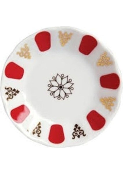 6 Adet Porselen Kahveci Kırmızı Çay Tabağı TYBSYS9MES01J6SG42 fiyatları