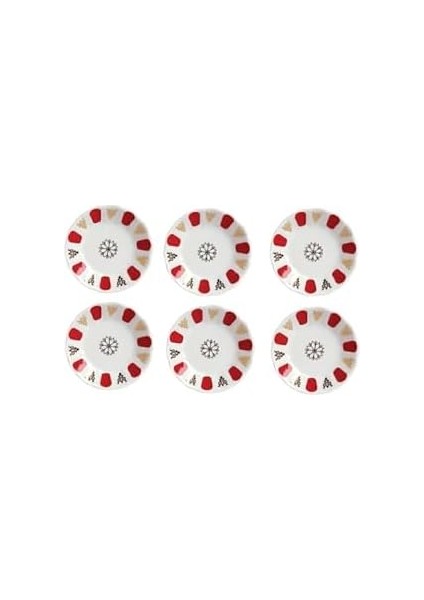Çay Tabağı Otantik Kırmızı Klasik 6&apos;lı 869PKRMZ127912-6P