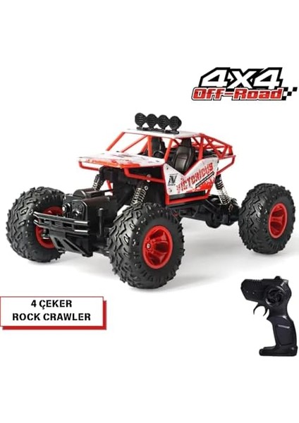 1:16 Ölçek 4x4 Uzaktan Kumandalı Rock Crawler Off Road Aracı 4 Çeker Şarjlı 20 Dk Kullanım Kırmızı ve Mavi Oyuncak Off Road Araba (Kırmızı) modelleri
