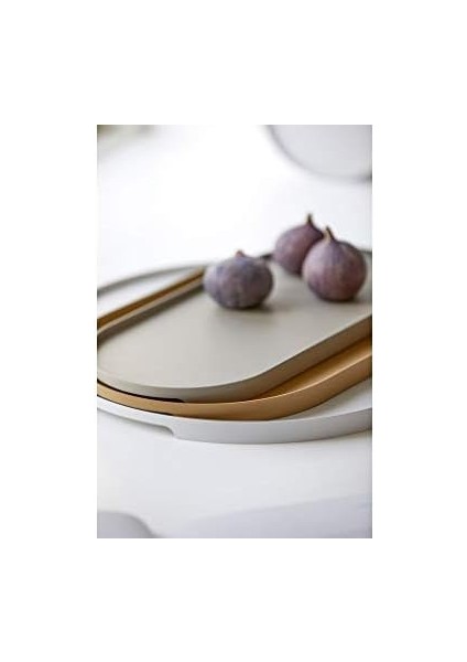 Denmark Singles Servis Tepsisi, Dekoratif Metal Tepsi, 35 x 16 Cm, Siyah