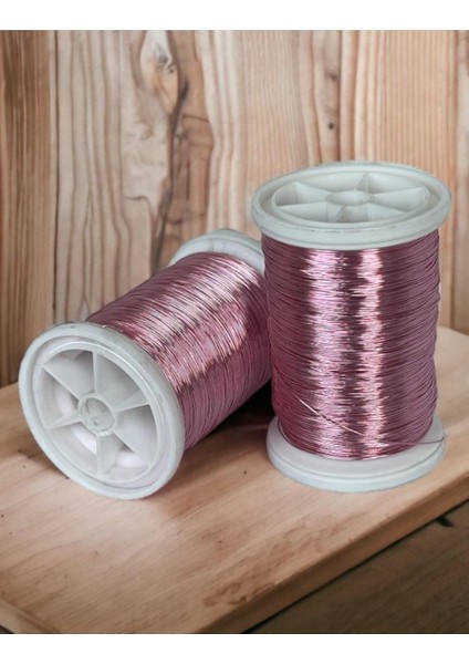 Filografi 0.30 MM(100GR-150M) Bakır Üstü Gümüş Kaplı Pudra Pembe Renkli Filografi Teli fiyatları