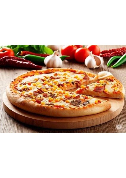 Premium Serisi Bambu Döner Ayaklı Sunum ve Pizza Tahtası 36 cm fiyatları