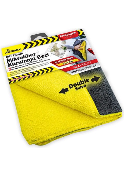 Çift Taraflı Profesyonel Mikrofiber Bez 50X40 cm | Araç ve Ev Için Etkili Temizlik