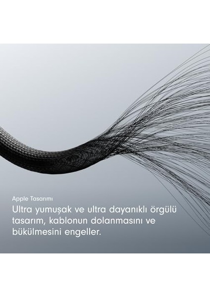 Usb-A&apos;dan Usb-C&apos;ye Örgülü Kablo, Hızlı Şarj, Dayanıklı ve Dolanmayan Tasarım, ve Aygıtlar Için Uyumlu Şarj Kablosu (1,5 M) - Jet Siyah