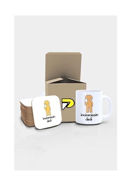 Incinmişsin Dedi Komik Tasarımlı Baskılı Kupa Bardak Seti, Eğlenceli Özel Hediye Mug