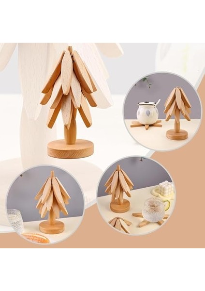 Katlanır Bambu 2&apos;li Standı Dayanıklı Bardak ve Tencere Altı Çaydanlık Altı Şık Tasarım Sofra Mutfak Tezgahlarına Uygun fiyatları