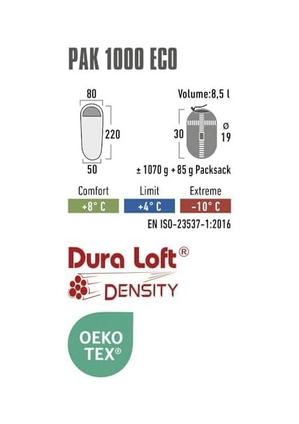 Pak 1000 Eco Uyku Tulumu modelleri