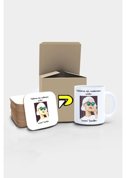 Canım Kendim Eğlenceli Tasarımlı Baskılı Kupa Bardak Seti, Eğlenceli Özel Hediye Mug 2