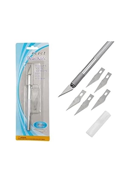 Tasarım Hobi Neşter Kretuar Bıçağı 5 Uç Yedekli Set