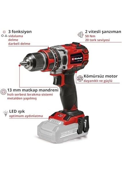 Profesyonel Akülü Darbeli Vidalama Tp-Cd 18/50 Li-I Bl Solo Power X- (18V, Kömürsüz, 50 Nm, Darbeli Vidalama Fonksiyonu, 2 Vites, 13 mm Mandren, Akü Dahil Değildir) - 4513942 modelleri