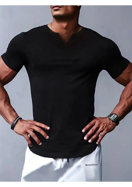 Erkek Kısa Kollu V Yaka Süprem T-Shirt