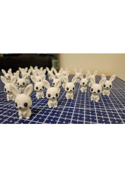 Mini Tavşan Dekor Seti – 10'lu (3 cm • Beyaz) modelleri