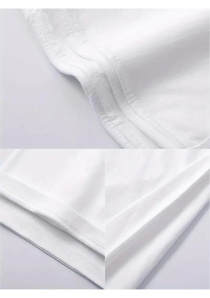 Baskılı Oversize Bisiklet Yaka T-Shirt - Beyaz modelleri