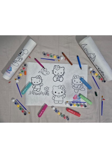 3’lü Boyanabilir Keçe Kumaş (Boyasız) – 35X50 Büyük Boy Keçe Boyama Kumaşı – Aktivite Boyama Seti