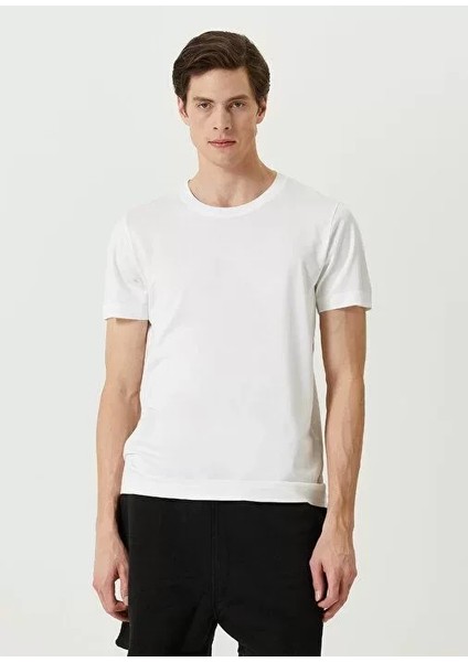 Unisex Basic Bisiklet Yaka Regular T-Shirt - Beyaz modelleri