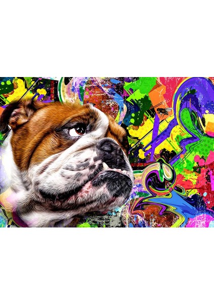 Renkli Bulldog Portresi Pop Art Tabloları Kanvas Tablo fiyatları