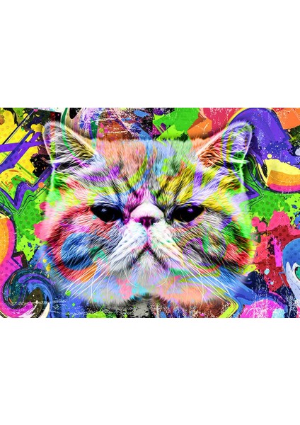 Renkli Kedi Portresi Pop Art Tabloları Kanvas Tablo fiyatları