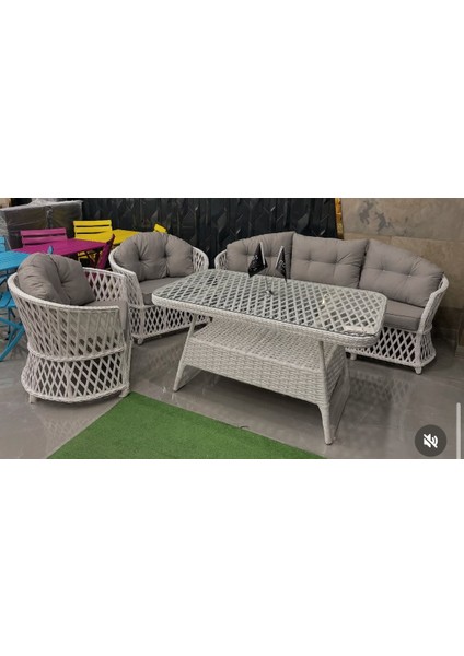 FIRSAT Leon Premıum Aluminium + Sentetik Rattan Oturma Grubu Nobles Concept Since1983