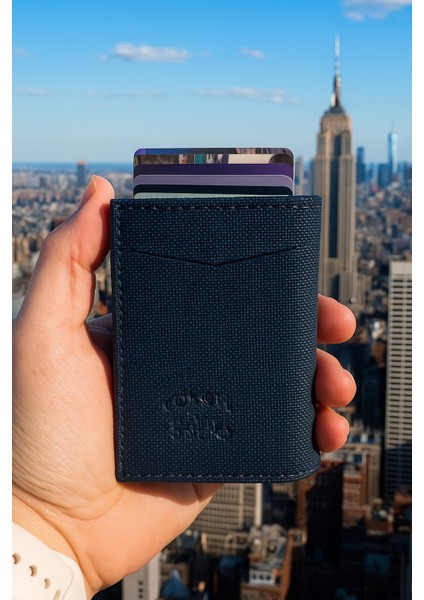 Rfid Özellikli Patlı Mekanizmalı Cüzdan Kartlık -Dokulu Suni Deri