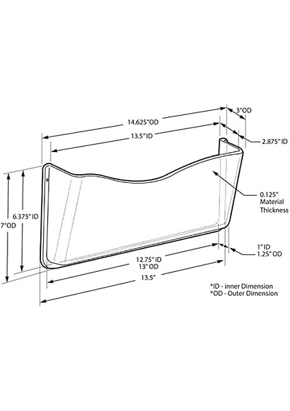 Displays 250025 Şeffaf Tek Cepli Duvara Monte Duvar Dosyası, 4 Paket