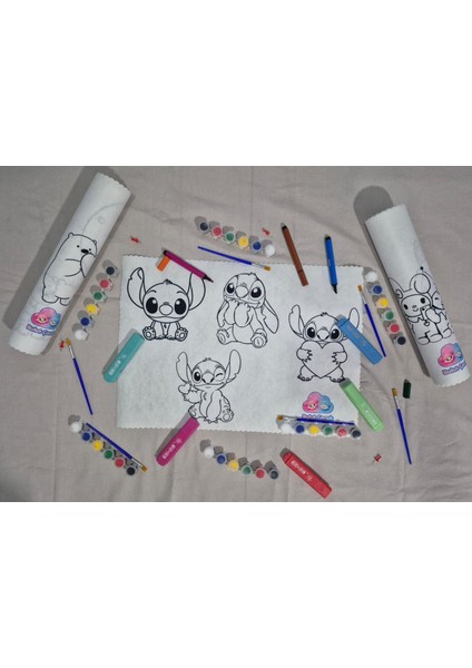 3’lü Boyanabilir Keçe Kumaş Seti – 3 Adet 35X50 Keçe + Boya ve Fırça – Eğitici Çocuk Aktivite Seti fırsatları