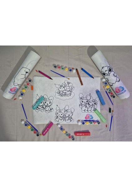 3’lü Boyanabilir Keçe Kumaş Seti – 3 Adet 35X50 Keçe + Boya ve Fırça – Eğitici Çocuk Aktivite Seti indirimleri