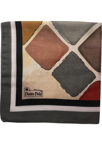 Kahverengi Hardal Geometrik Desenli Eşarp fiyatları