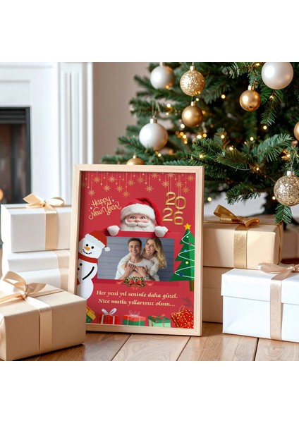 Sevgiliye Özel Fotoğraflı Yılbaşı Tablosu, Kişiye Özel Tasarım Tablo, Yılbaşı Hediyesi fırsatları