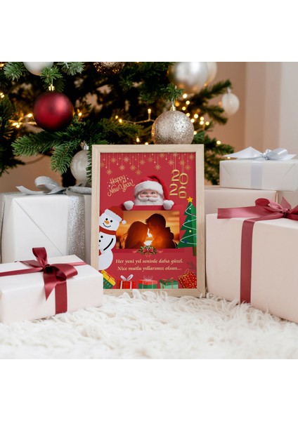 Sevgiliye Özel Fotoğraflı Yılbaşı Tablosu, Kişiye Özel Tasarım Tablo, Yılbaşı Hediyesi indirimleri