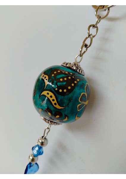 El Yapımı Anahtarlık Hediyelik Aksesuar Geleneksel Çini Deseni Turkuaz Seramik fiyatları