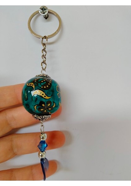 El Yapımı Anahtarlık Hediyelik Aksesuar Geleneksel Çini Deseni Turkuaz Seramik fırsatları