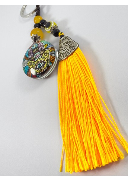 Sarı Nazar Boncuklu Rengarenk Hamse Fatma Ana Eli Anahtarlık, Hediyelik Aksesuar fırsatları