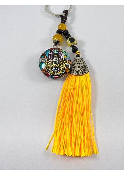 Sarı Nazar Boncuklu Rengarenk Hamse Fatma Ana Eli Anahtarlık, Hediyelik Aksesuar indirimleri